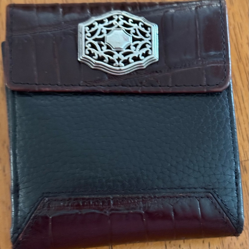 Brighton Vintage 90s Y2K Pebbled Leather & Croc Wallet
